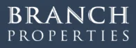 The image shows the logo for Branch Properties, featuring the company name in uppercase white letters on a blue background, evoking trust and professionalism in investigation and security services.