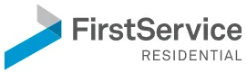 FirstService Residential logo with geometric blue and gray shapes to the left of the company name in dark gray text, reflecting professionalism in investigation and security services.